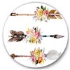 Designart 23-in H x 23-in W Ethnic Feathers and Flowers On Native Arrows II - Bohemian