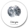 Designart 36-in H x 36-in W Romantic Moon Kiss of Two Lovers - Modern Metal Circle Wall Art