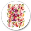 Designart 23-in H x 23-in W Enjoy Every Moment - Traditional Metal Circle Wall Art