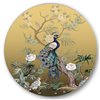 Designart 36-in H x 36-in W Chinoiserie with Birds and Peonies VI - Traditional  Circle Art