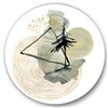 Designart 36-in H x 36-in W Of Mountains Moon and Tree - Mid-Century Modern Metal Circle Art