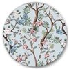 Designart 36-in H x 36-in W Chinoiserie with Birds and Peonies X - Traditional Metal Circle Art