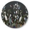 Designart 36-in H x 36-in W Chinoiserie with Birds and Peonies IV - Traditional Metal Circle Art