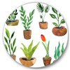 Designart 23-in H x 23-in W Eight Potted House Plants - Traditional Metal Circle Wall Art