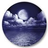 Designart 29-in H x 29-in W Full Moon in Cloudy Night Sky V - Nautical Metal Circle Wall Art