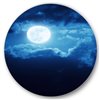 Designart 29-in H x 29-in W Full Moon in Cloudy Night Sky III - Nautical Metal Circle Wall Art