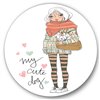 Designart 23-in x 23-in Cute Girl with Dog Shabby Chic Metal Circle Wall Art