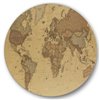 Designart 36-in x 36-in Ancient Map of the World III Vintage Metal Circle Wall Art
