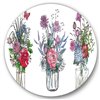 Designart 36-in x 36-in Bouquets of Wildflowers in Transparent Vases I Metal Circle Wall Art