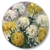 Designart 36-in x 36-in White and Golden Daisies Traditional Metal Circle Wall Art