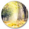 Designart 36-in x 36-in Bright Sunshine Through the Forest Trees IV Traditional Wall Art