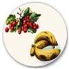 Designart 36-in x 36-in Banana and Red Berries Farmhouse Metal Circle Wall Art