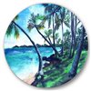 Designart 36-in x 36-in Tropical Beach in Summer Paradise Nautical Metal Circle Wall Art
