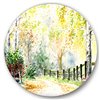 Designart 36-in x 36-in Autumn Countryside in the Afternoon Traditional Metal Circle Wall Art