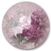 Designart 36-in x 36-in Vintage Purple and Pink Flowers II Traditional Metal Circle Wall Art