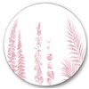 Designart 36-in x 36-in Blush Pinkeucalyptus and Palm Branches Shabby ChicCircle Art
