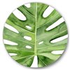 Designart 29-in x 29-in Green Monstera Leaf Tropical Palm Botanical Detail Circle Art