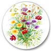 Designart 36-in x 36-in Colourful Wildflowers in Nature Farmhouse Metal Circle Wall Art