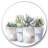 Designart 36-in x 36-in Cactus and Succulent House Plants III Metal Circle Wall Art
