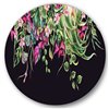 Designart 36-in x 36-in Floral Tropical Leaves on Black Farmhouse Metal Circle Wall Art
