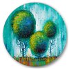 Designart 36-in x 36-in Colourful Trees Impressionist II Modern Metal Circle Wall Art