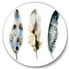 Designart 36-in x 36-in Colourful Boho Feathers V Bohemian and Eclectic Metal Circle Art