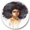 Designart 36-in H x 36-in W Portrait of African American Woman X - Modern Metal Circle Wall Art