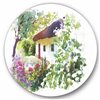 Designart 36-in H x 36-in W Rural Village on A Green Summer Day - Traditional Metal Circle Art