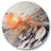 Designart 23-in H x 23-in W Majestic Sunset in The Mountains - Traditional Metal Circle Art