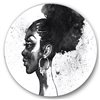 Designart 36-in H x 36-in W Monochrome Portrait of African American Woman I - Modern Circle Art