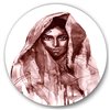 Designart 36-in H x 36-in W Monochrome Portrait of Young Indian Woman II - Modern Circle Art