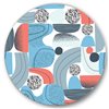 Designart Frameless 29-in x 29-in Retro Shapes with Suns and Moons II Modern Metal Circle Wall Art