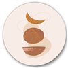 Designart Frameless 29-in x 29-in Moon and Sun Shapes in Retro Terracotta Tones I Modern Circle Wall Art