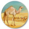 Designart Frameless 36-in x 36-in Camels in Desert Farmhouse Metal Circle Wall Art
