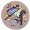Designart Frameless 29-in x 29-in Coloured Geometric Compositions IV Modern Metal Circle Wall Art
