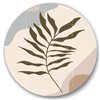 Designart Frameless 29-in x 29-in Botanical Minimalist Leaf in Earth Tones I Modern Circle Wall Art