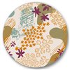 Designart Frameless 29-in x 29-in Flowers Silhouettes and Fluid Shapes Modern Metal Circle Wall Art