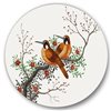 Designart 36-in 36-in Two Chinese Birds on a Flowering Tree Branch Traditional