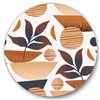 Designart 36-in 36-in Tropical Leaf Silhouettes and Shapes I Modern Metal Circle Art