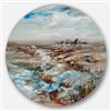 Designart 36-in 36-in Snowy Landscape' Floral Metal Circle Wall Art
