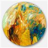 Designart 23-in 23-in Abstract Yellow Collage' Large Abstract Metal Circle Wall Art