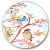Designart 36-in 36-in Clever Bird Sitting on Branch of A Spring Tree Traditional