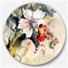 Designart 36-in 36-in Orchid in Bloom' Floral Metal Circle Wall Art