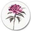Designart 36-in 36-in Vintage Pink Rose Flower Traditional Metal Circle Wall Art
