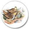 Designart 23-in 23-in Vintage Birds in the Wild III Traditional Metal Circle Wall Art