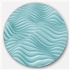 Designart 29-in x 29-in Fractal Rippled Blue 3D Waves Abstract Circle Metal Wall Art