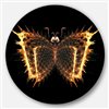 Designart 36-in x 36-in Fire Fractal Butterfly in Dark Abstract Circle Metal Wall Art