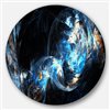 Designart 29-in x 29-in Coloured Smoke Blue Abstract Circle Metal Wall Art