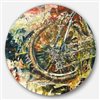 Designart 11-in x 11-in Mountain Bike Oil Painting Abstract Metal Artwork