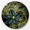 Designart 36-in x 36-in Light Fractal Flower and Butterfly Circle Metal Wall Art